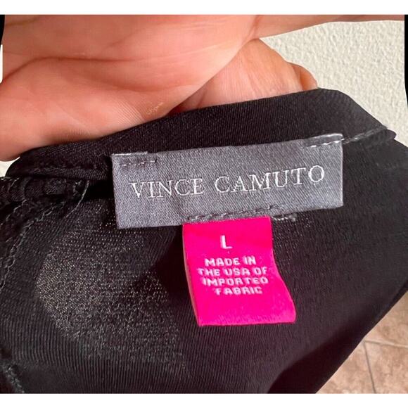 Vince Camuto Black Minimalist Maxi Dress Size Large Sleeveless Beachy Goth - Picture 7 of 7